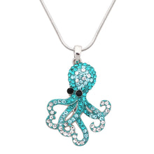 Load image into Gallery viewer, Aqua Octopus Pendant Necklace