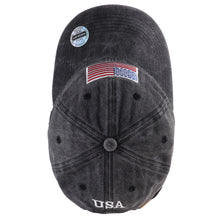 Load image into Gallery viewer, USA Flag Embroidered Baseball Cap - Black