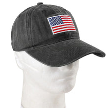Load image into Gallery viewer, USA Flag Embroidered Baseball Cap - Black