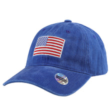 Load image into Gallery viewer, USA Flag Embroidered Baseball Cap - Royal Blue
