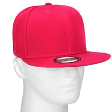 Load image into Gallery viewer, Hip Hop Style Snapback Hat Flat Bill Adjustable Size - Hot Pink