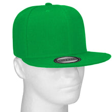 Load image into Gallery viewer, Hip Hop Style Snapback Hat Flat Bill Adjustable Size - Kelly Green