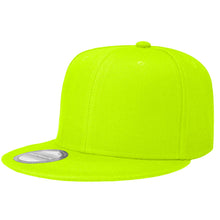Load image into Gallery viewer, Hip Hop Style Snapback Hat Flat Bill Adjustable Size - Neon Green