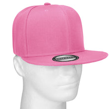 Load image into Gallery viewer, Hip Hop Style Snapback Hat Flat Bill Adjustable Size - Pink