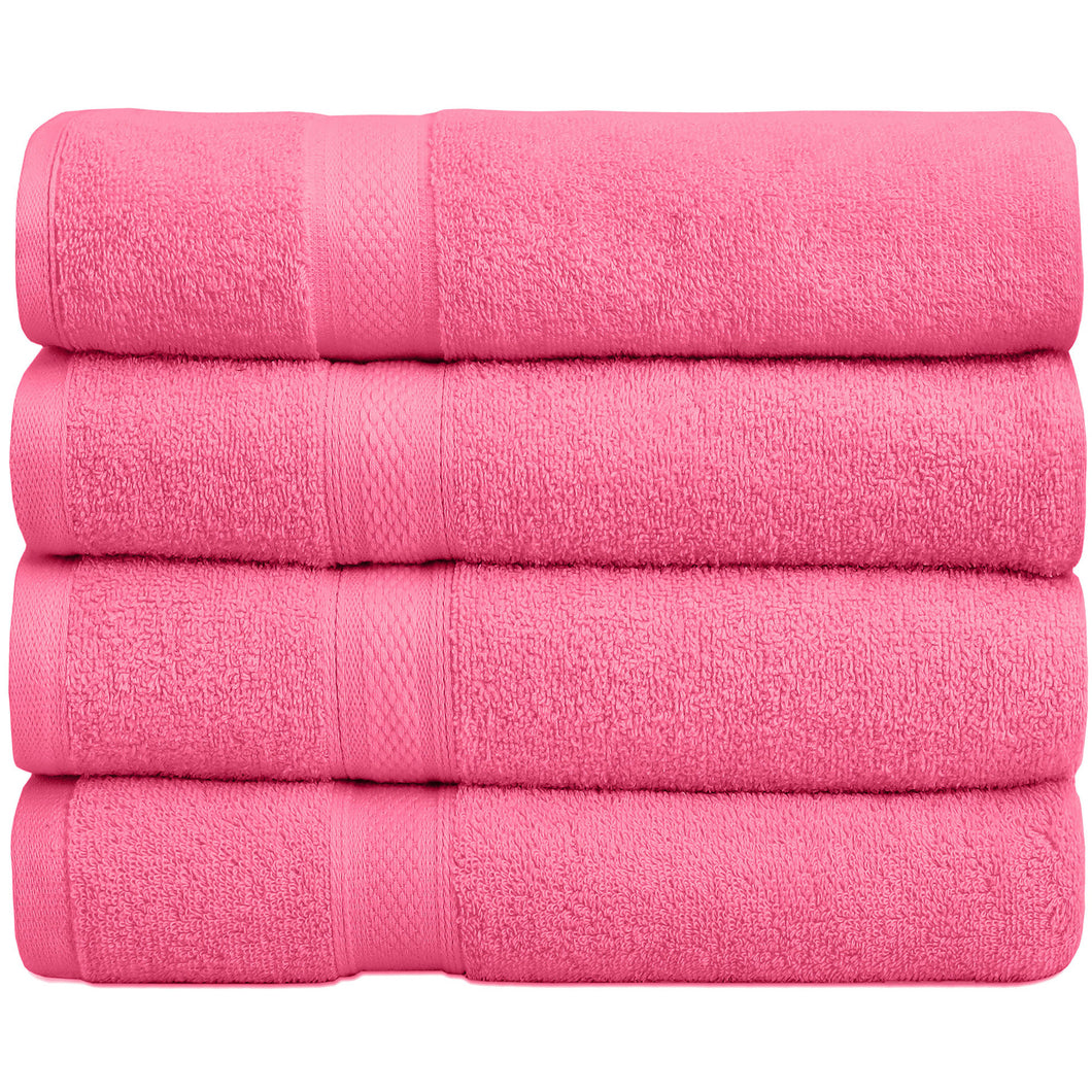 Falari 4-Pack Bath Towel 27x54 - Pink