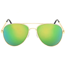 Load image into Gallery viewer, Aviator Sunglasses Classic - Non-Polarized - Gold Frame - Green/Lime Mirror