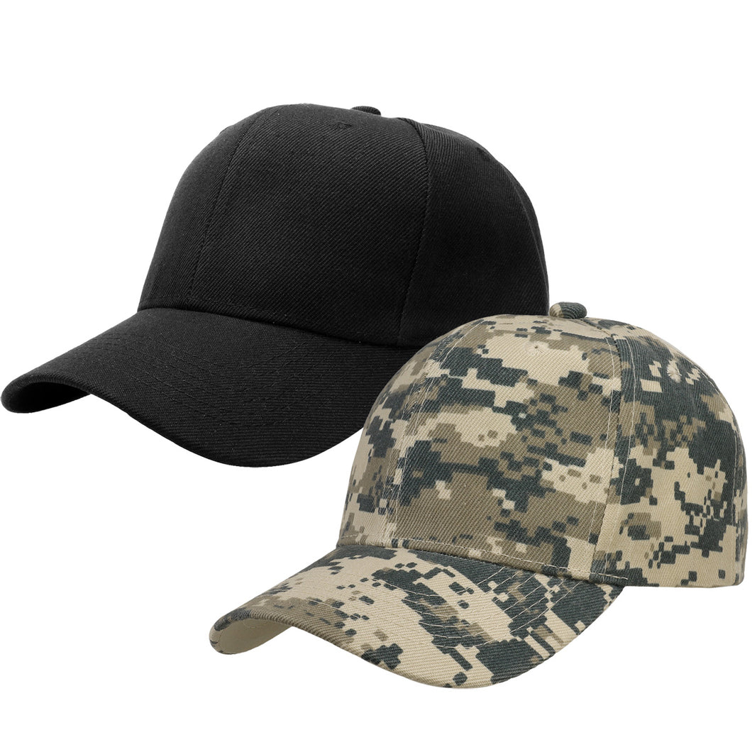 2-Pack Baseball Dad Cap Adjustable Size Perfect for Running Workouts and Outdoor Activities