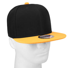 Load image into Gallery viewer, Hip Hop Style Snapback Hat Flat Bill Adjustable Size - Black/Gold