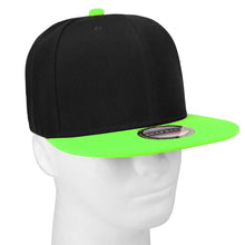 Load image into Gallery viewer, Hip Hop Style Snapback Hat Flat Bill Adjustable Size - Black/Green