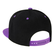 Load image into Gallery viewer, Hip Hop Style Snapback Hat Flat Bill Adjustable Size - Black/Purple