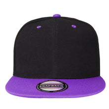 Load image into Gallery viewer, Hip Hop Style Snapback Hat Flat Bill Adjustable Size - Black/Purple