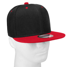 Load image into Gallery viewer, Hip Hop Style Snapback Hat Flat Bill Adjustable Size - Black/Red