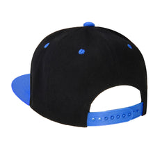 Load image into Gallery viewer, Hip Hop Style Snapback Hat Flat Bill Adjustable Size - Black/Royal