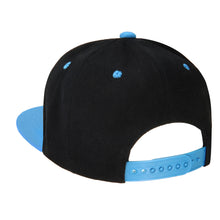 Load image into Gallery viewer, Hip Hop Style Snapback Hat Flat Bill Adjustable Size - Black/SkyBlue