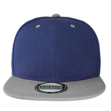 Load image into Gallery viewer, Hip Hop Style Snapback Hat Flat Bill Adjustable Size - Navy/Grey