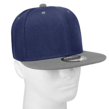 Load image into Gallery viewer, Hip Hop Style Snapback Hat Flat Bill Adjustable Size - Navy/Grey