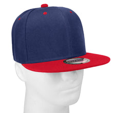 Load image into Gallery viewer, Hip Hop Style Snapback Hat Flat Bill Adjustable Size - Navy/Red