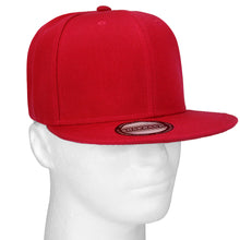 Load image into Gallery viewer, Hip Hop Style Snapback Hat Flat Bill Adjustable Size - Red