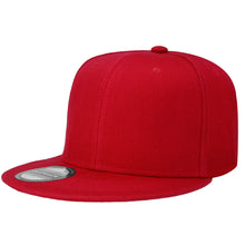Load image into Gallery viewer, Hip Hop Style Snapback Hat Flat Bill Adjustable Size - Red