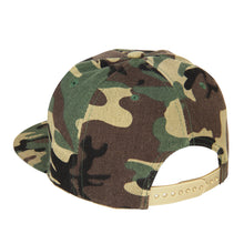 Load image into Gallery viewer, Hip Hop Style Snapback Hat Flat Bill Adjustable Size - Woodland Camouflage