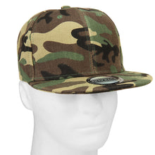Load image into Gallery viewer, Hip Hop Style Snapback Hat Flat Bill Adjustable Size - Woodland Camouflage