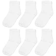 Load image into Gallery viewer, Falari Women Diabetic Socks Diabetes Edema and Circulatory Loose Fitting Cotton Quarter Socks - 6 Pairs White